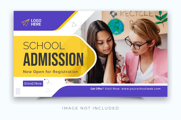 School Education Elearning Promotional Web Banner Template for Social Media