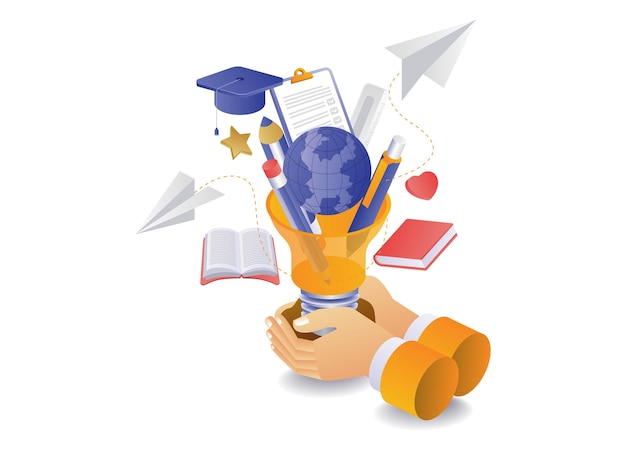 Vector school education idea concept illustration