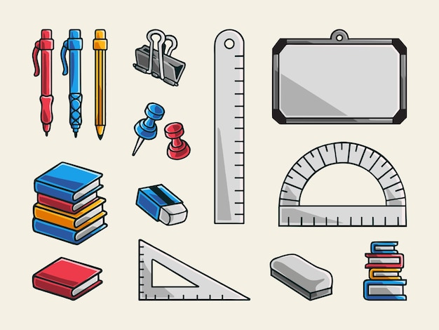 Vector school items starterpack simple vector