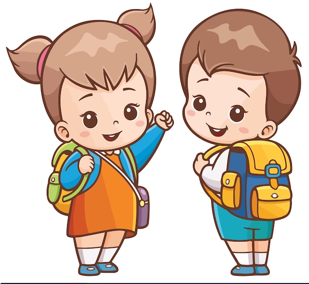 school kids back to school vector free eps