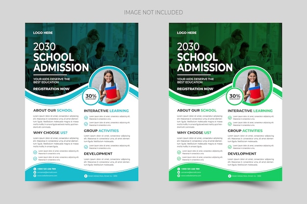 School Kids education flyer vector template design