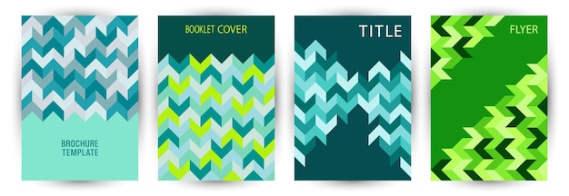 School notebook cover template set A4 design Swiss style retro