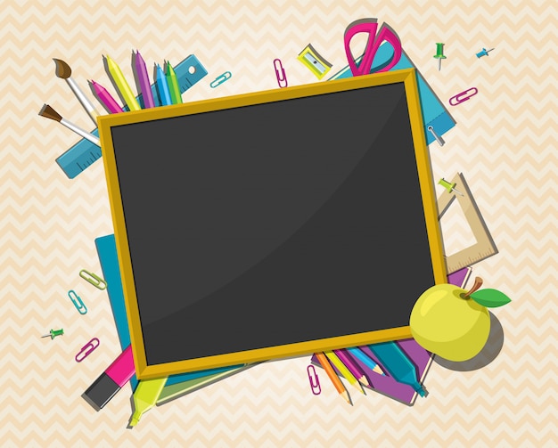 School office tools vector background.