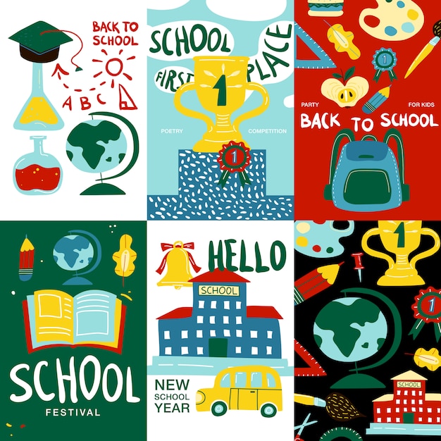 School Posters Banner Set