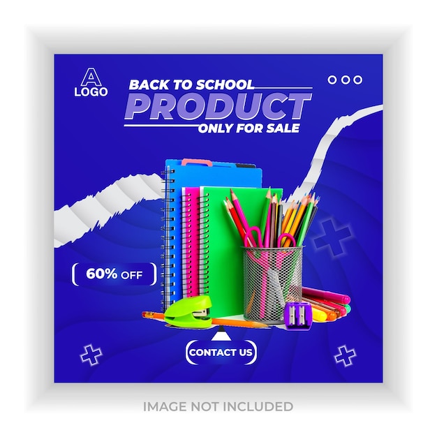 Vector school product marketing big school online banner design templates