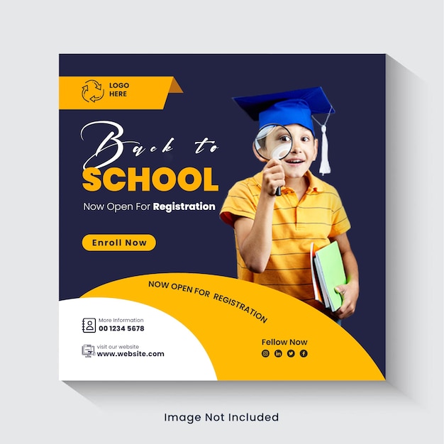 School social media post or square web banner template