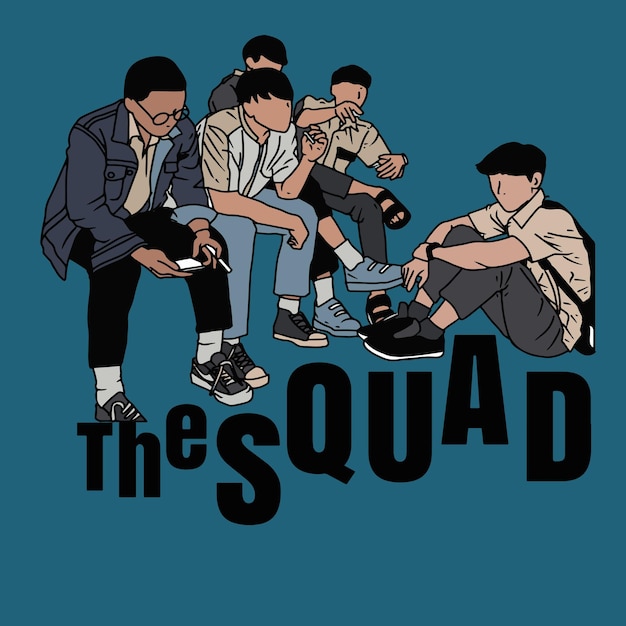 School Squad Illustration Design