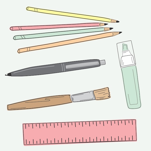 Vector school stationary supplies