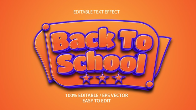 School text effect eps Premium Vector