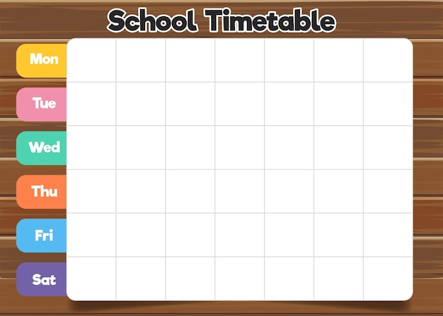 School timetable template