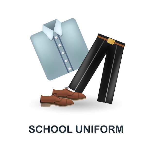 School Uniform icon 3d illustration from back to school collection Creative School Uniform 3d icon for web design templates infographics and more