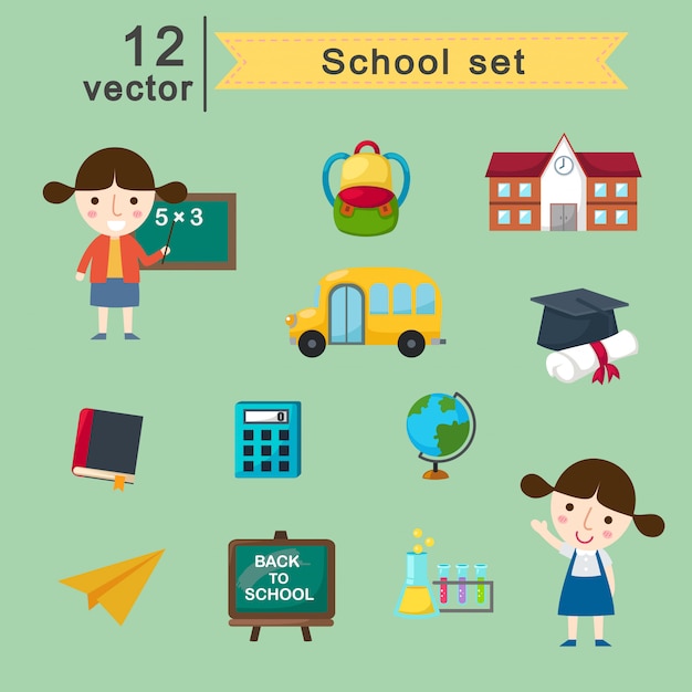 School vector set