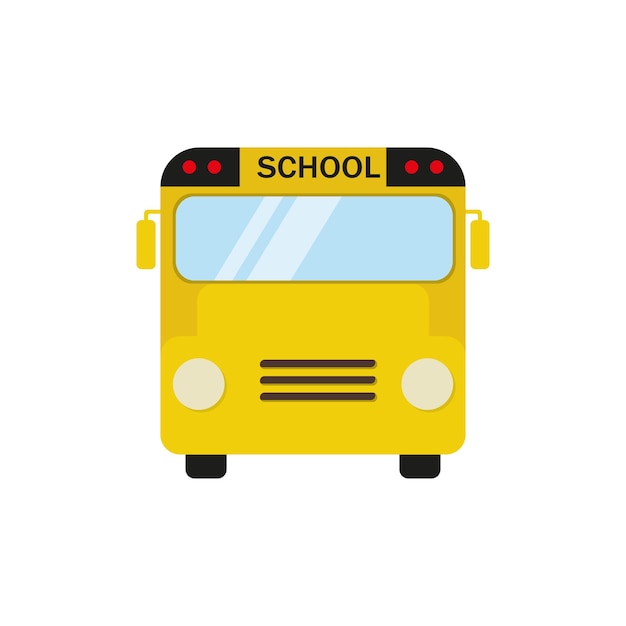 Schoolbus logo, vector flat design