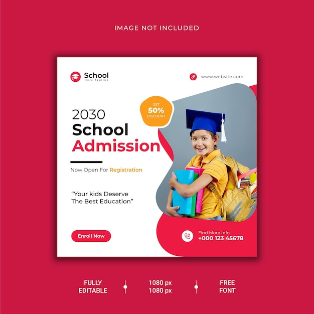 SchoolCollege Admission Social Media Post Template