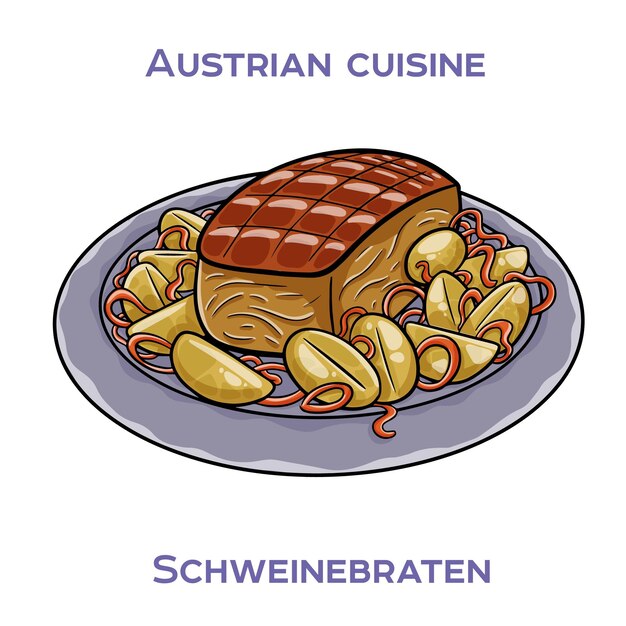 Schweinebraten is a classic Austrian roast pork dish that is typically made with a pork