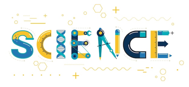 Science banner typography and background