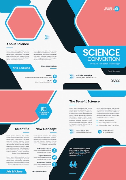 Vector science bifold brochure