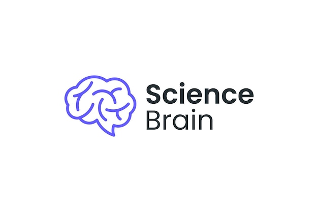 Science brain smart mind logo vector design