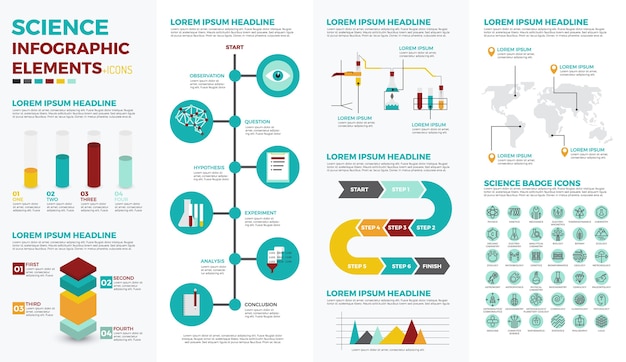 Science education infographic elements