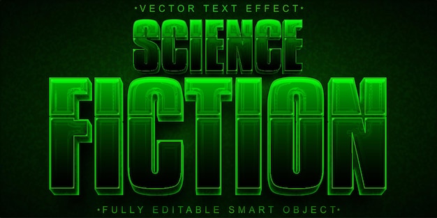 Vector science fiction green shiny vector fully editable smart object text effect