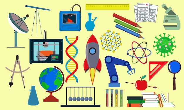 Science item for education and chemistry laboratory Experiment symbol and study element icon vector