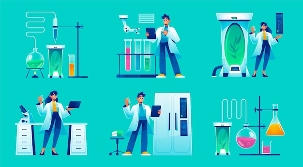 Science lab compositions in gradient style