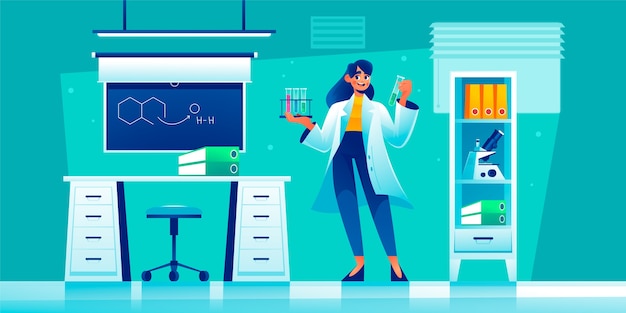 Science lab illustration in gradient style