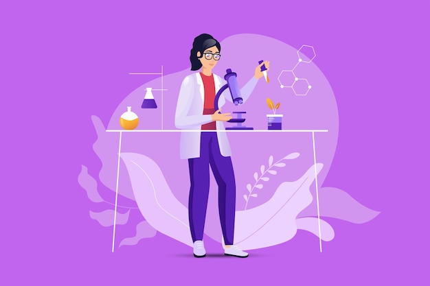 Science laboratory concept with people scene vector illustration