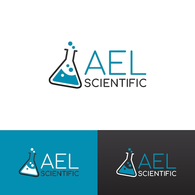 Science laboratory logo design. Science education logo concept. Vector logo template