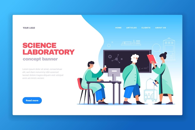 Science laboratory research landing page