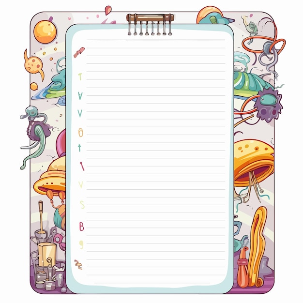 Science Lined Notepad Template Background