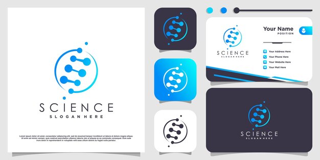 Science logo with creative element concept Premium Vector