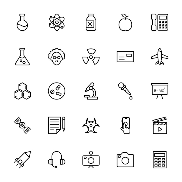 science and Technology Line Icons