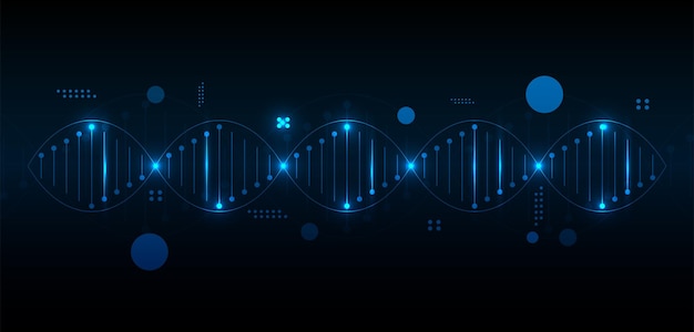 Science template, wallpaper or banner with a DNA molecules. Vector illustration.