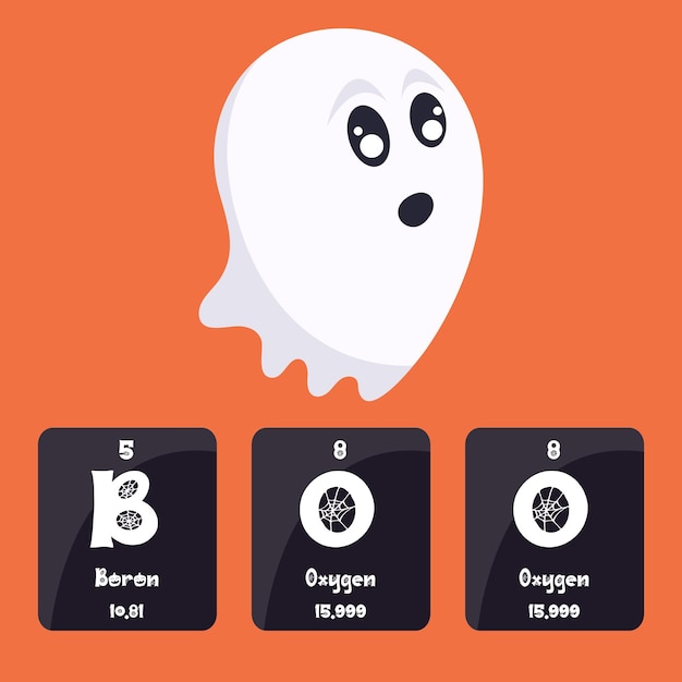 Science themed halloween ghostly elements vector graphic