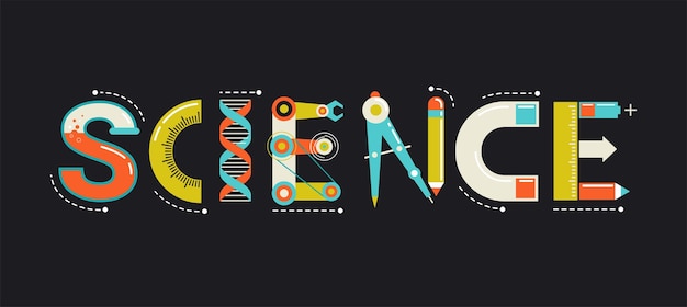 Science typography and background