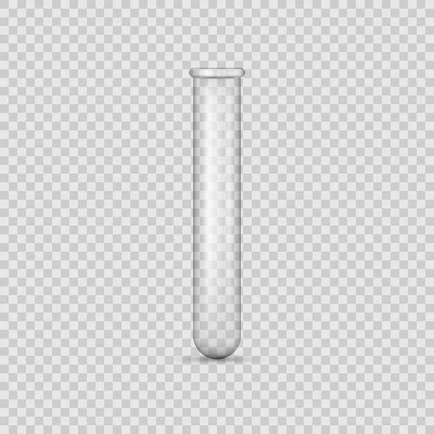 Scientific glassware test tubesMedical glass tube set isolated on transparent background Vector illustration