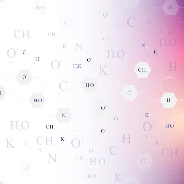 Scientific hexagonal chemistry pattern structure molecule dna research as concept science and techno