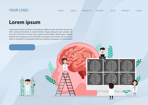 Scientific medical illustration of human brain stroke illustration