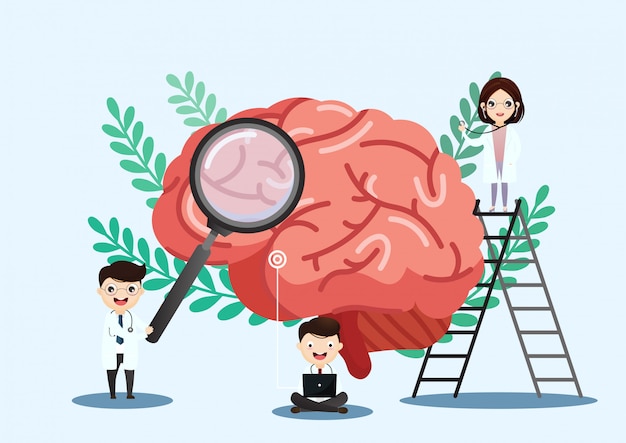 Scientific medical illustration of human brain stroke