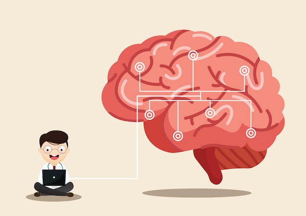 Scientific medical illustration of human brain stroke 