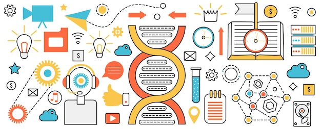 Scientific technology digital data biotechnology research of molecular structure