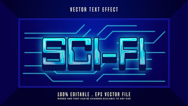 SCIFI 3d editable text effect font style