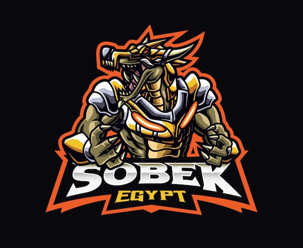 Scifi Egypt Sobek mascot logo design