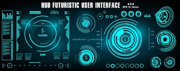 Scifi futuristic hud dashboard display virtual reality technology screen target