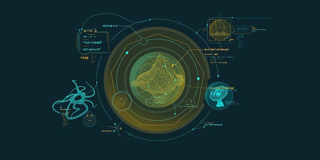 Scifi hud interface for data research