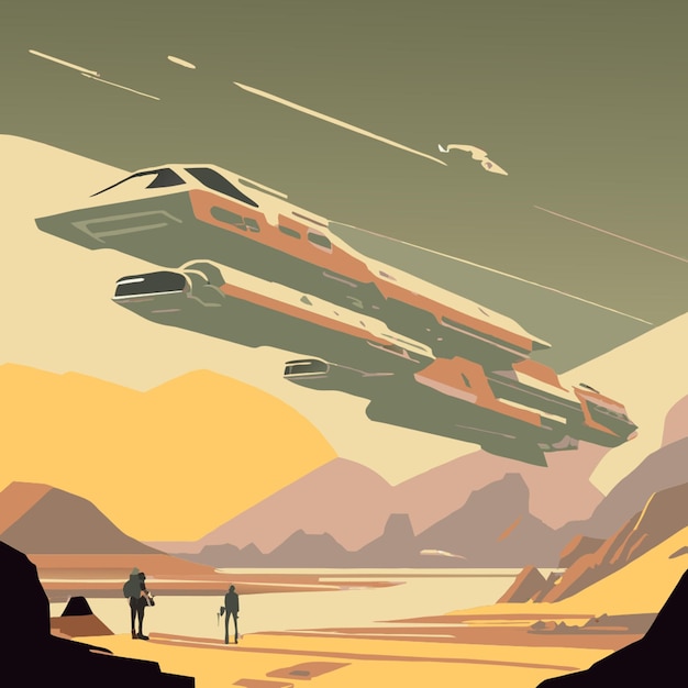 Vector scifi vector illustration flat 2