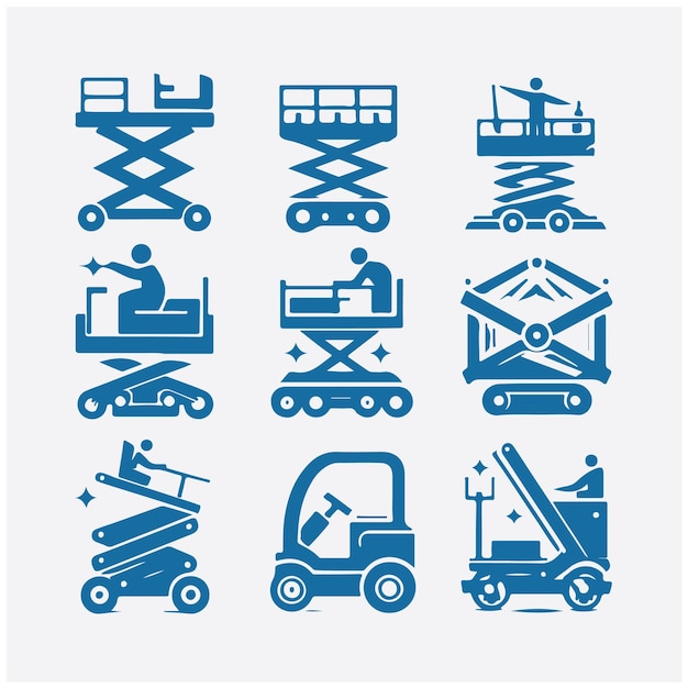 Vector scissor lift collections logo