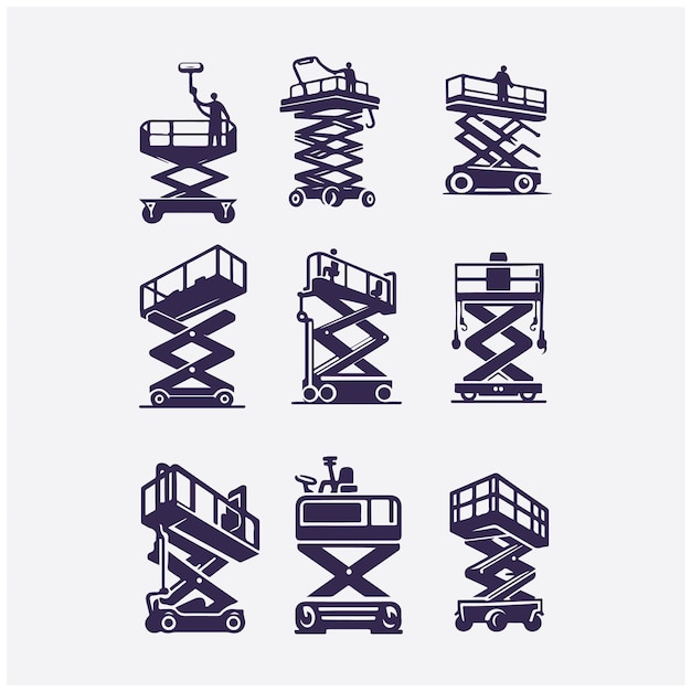 Vector scissor lift collections logo