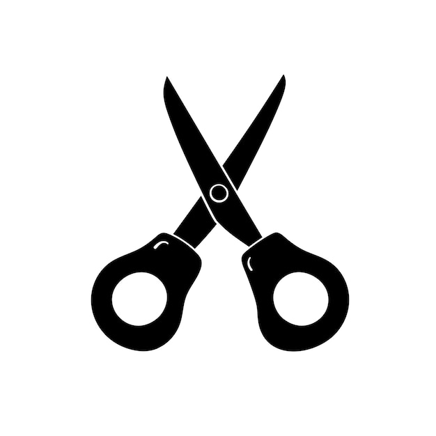 Scissor in simple style vector illustration School tool silhouette for print and design